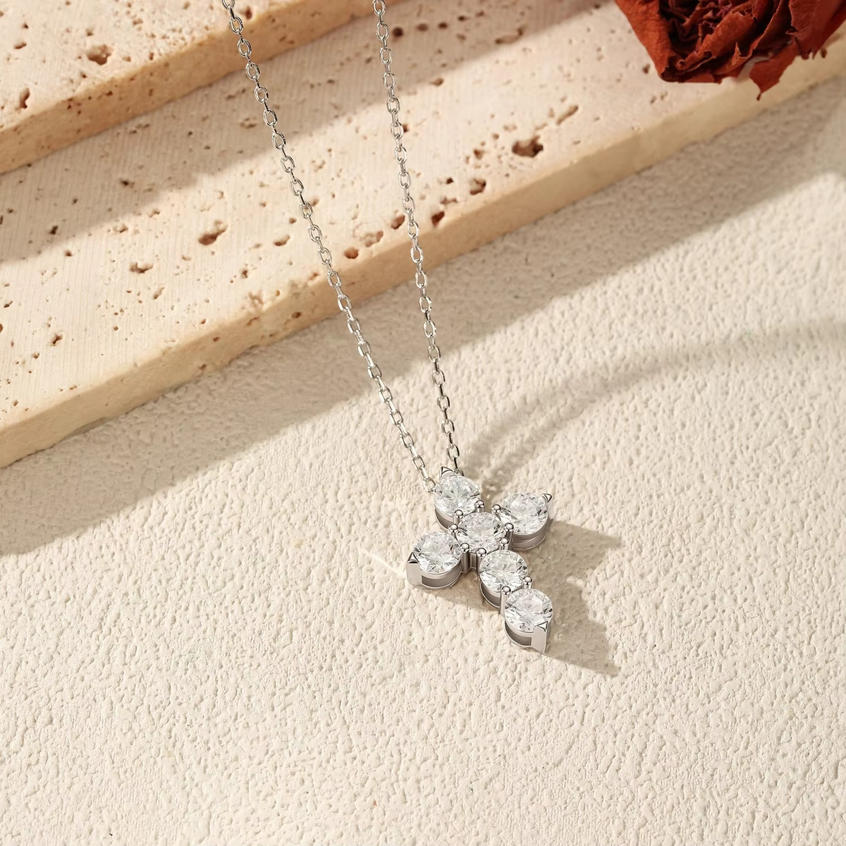 Sterling Sliver Luxury Elegant Cross Pendant Necklaces